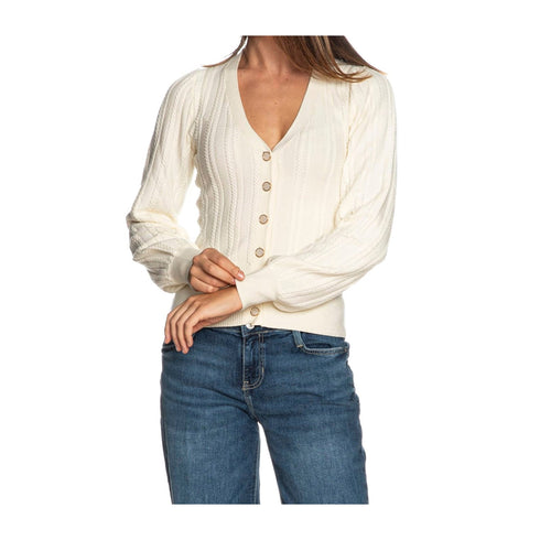 GUESS Cardigan Cardigan Donna Livia a V Panna - Francavilla Moda